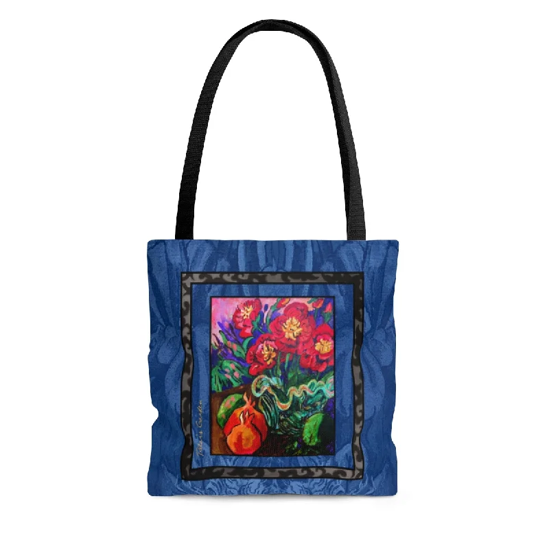 Tote bags with soft velvet for luxury -Tote Bag - "Jenny's Pomegranites"