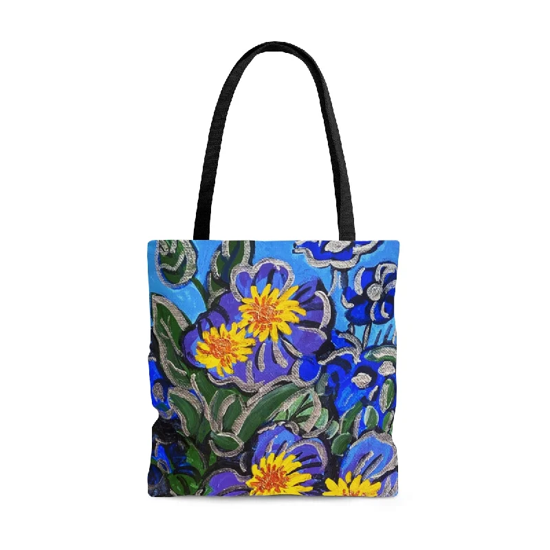 Tote bags with tropical prints for summer -Tote Bag - "Morning Glories"