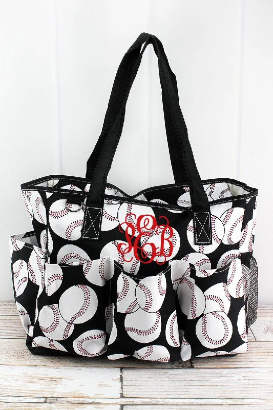 Waterproof tote bags ideal for beach day trips -Baseball Large Organizer Tote