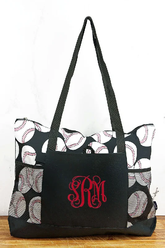 Tote bags with compact designs for portability -Baseball Pocket Tote Bag