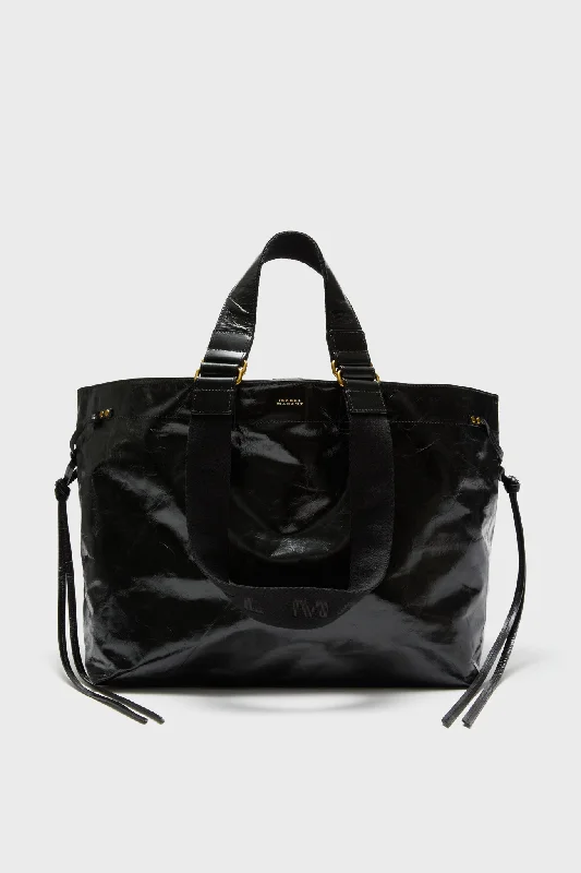 Leather tote bags perfect for stylish office wear -Black Wardy Leather Bag