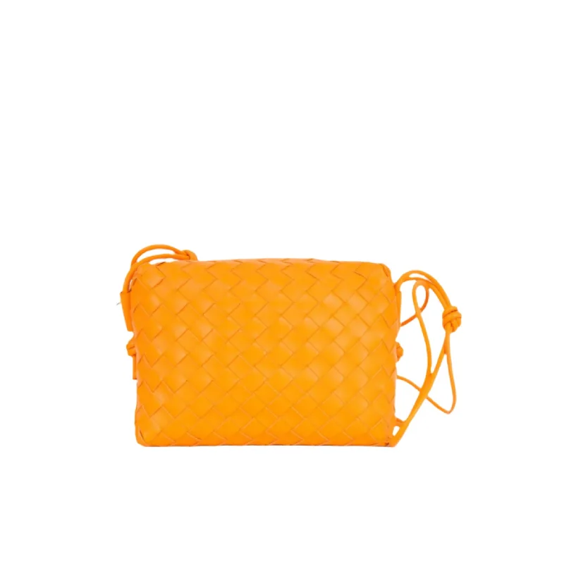 Tote bags with seasonal prints for holidays -Bottega Veneta Small Loop - Tangerine