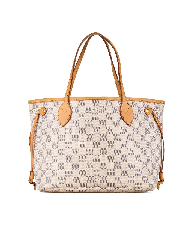 Tote bags with bold checks for trend -Damier Azur Canvas Shoulder Bag