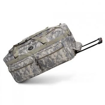 Tote bags with plaid patterns for classic -Wholesale Wheeled Digital Camo Duffel