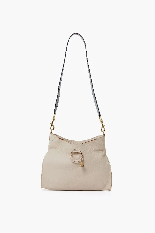 Tote bags with metallic finishes for shine -Cement Beige Small Joan Top Handle Bag