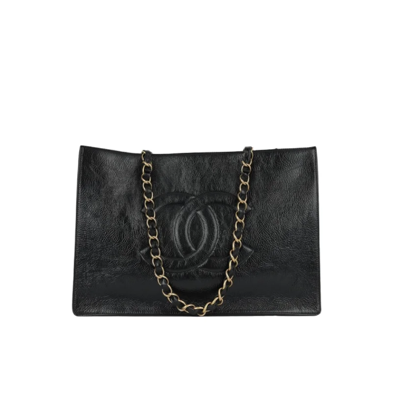 Tote bags with metallic finishes for shine -Chanel CC Shopping tote