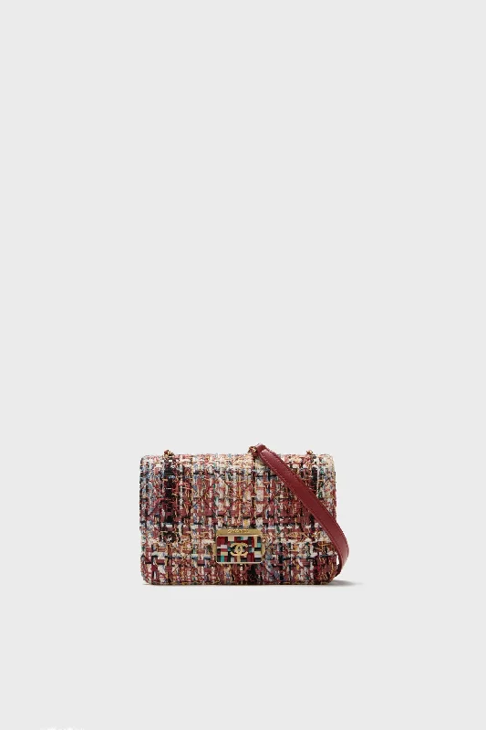 Tote bags with bohemian tassels for flair -CHANEL Red Tweed Beauty Lock Flap Bag