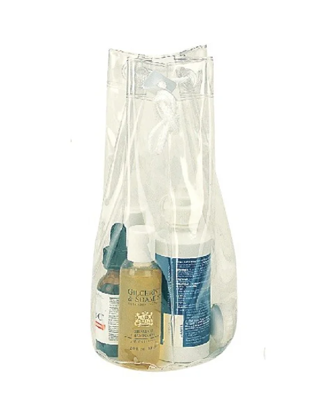 Tote bags with lightweight fabric for ease -Clear Makeup Bag W/ Drawstring Closure