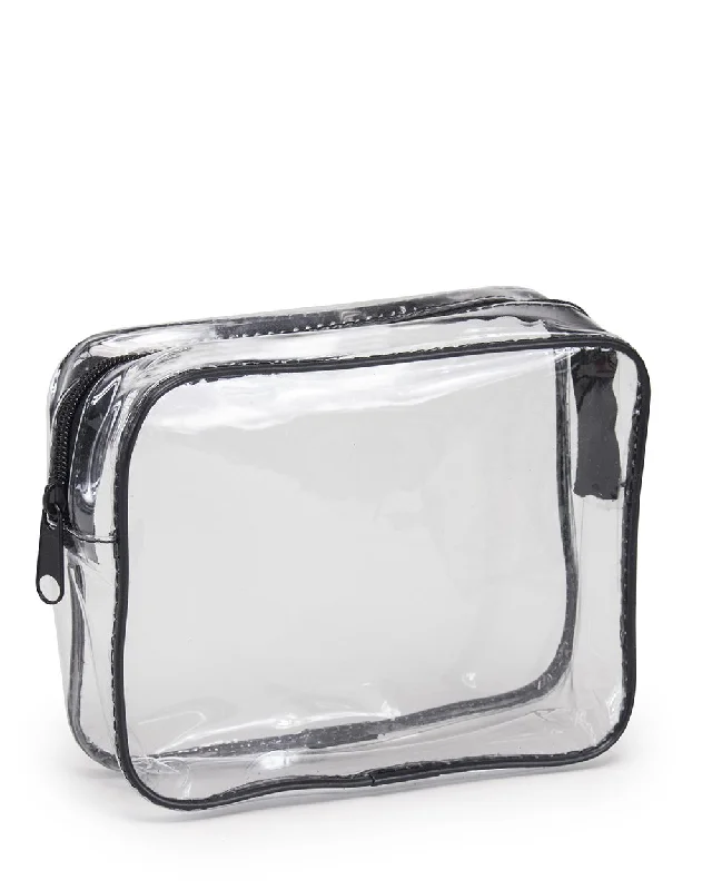 Tote bags with expandable sides for flexibility -Clear Vinyl Travel Size Makeup Bag