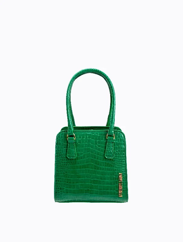 Tote bags with bold checks for trend -Crikey BB - Grass Green