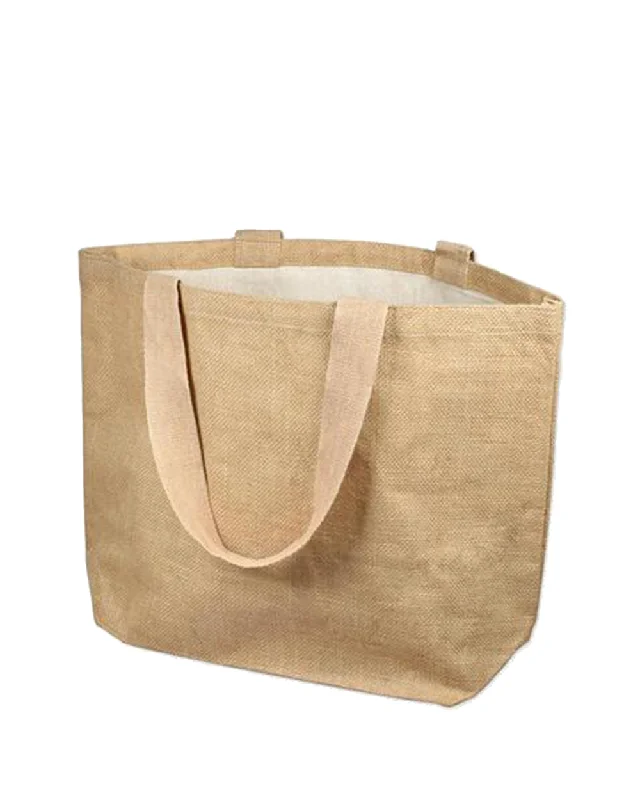 Canvas tote bags for everyday grocery shopping needs -Daily Use Deluxe Jute Burlap Tote Bags with Cotton Interior- TJ894