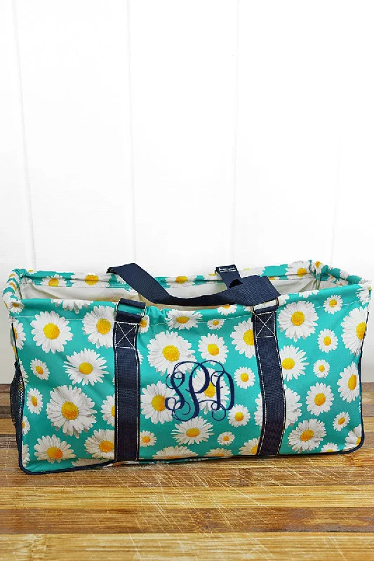 Tote bags with tropical leaves for summer -Daisy Mae Collapsible Haul-It-All Basket with Mesh Pockets