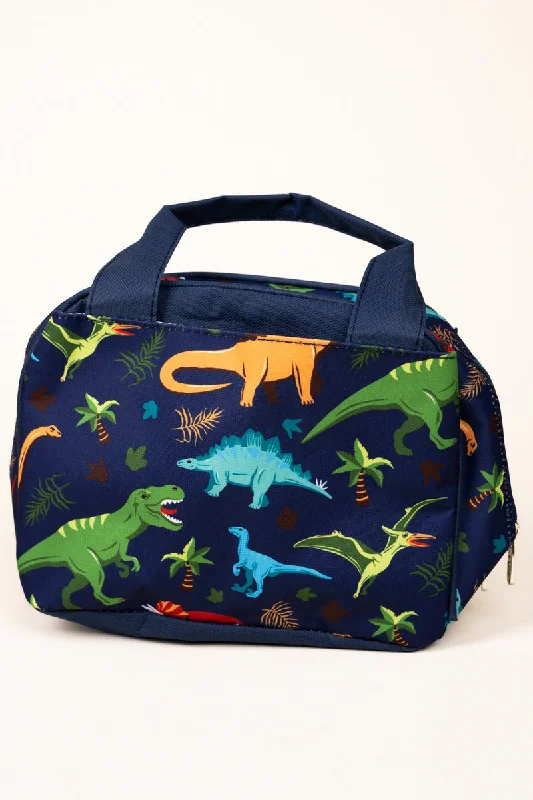 Tote bags with sleek hardware for sophistication -Dino-Mite Insulated Bowler Style Lunch Bag