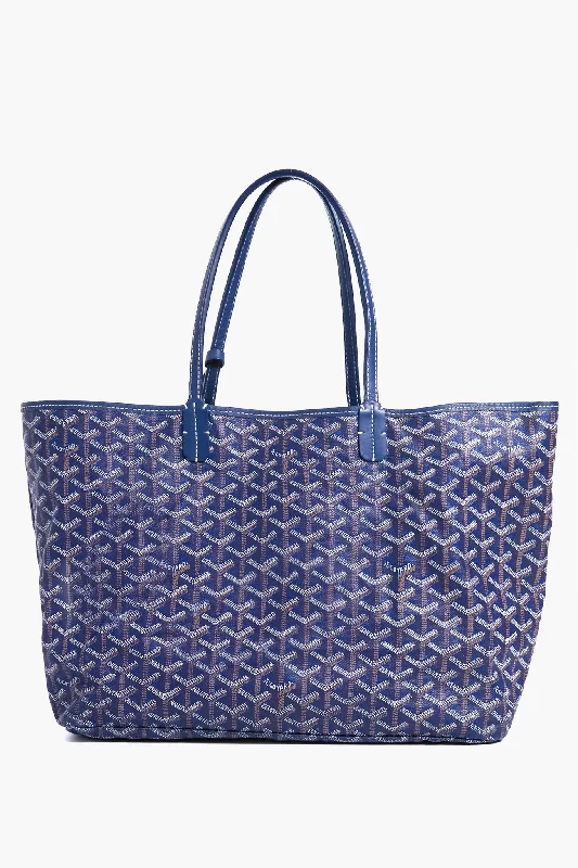 Tote bags with sleek silhouettes for fashion -Goyard Navy Saint Louis PM Tote Bag