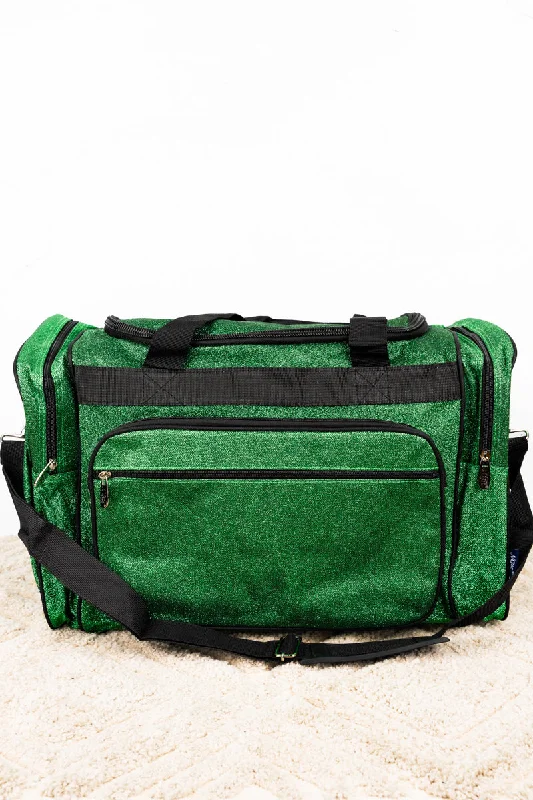 Tote bags with leather straps for elegance -Green Glitz & Glam Duffle Bag 20"