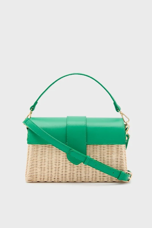 Tote bags with vintage clasps for nostalgia -Green Swanki Bag