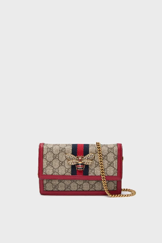 Tote bags with neutral tones for versatility -Gucci GG Supreme Queen Margaret Wallet on Chain