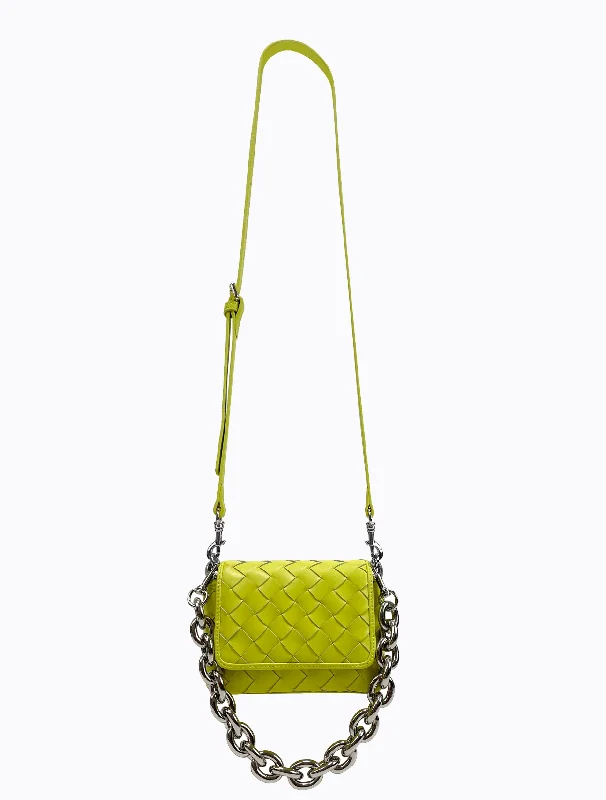 Tote bags with bohemian tassels for flair -Harlequin Bag - Chartreuse