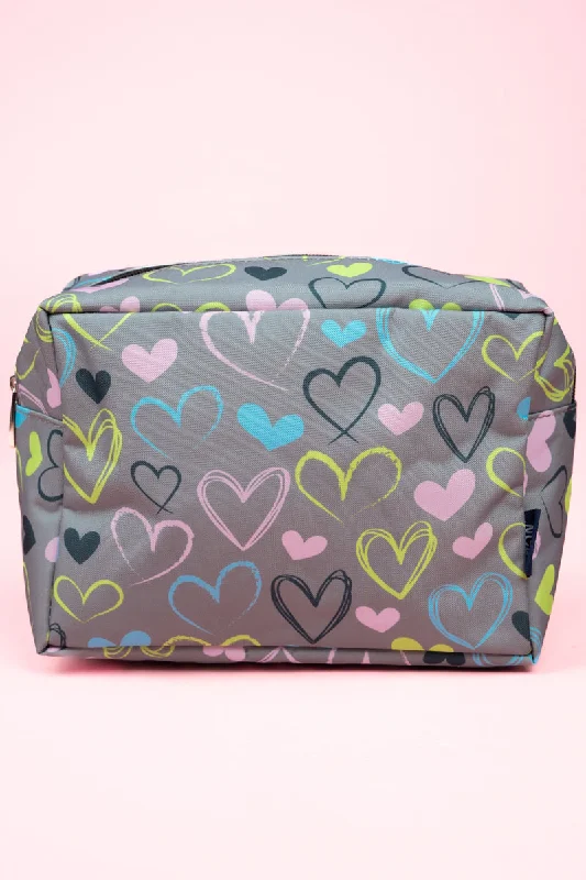 Tote bags with playful pom-poms for charm -Heart And Soul Cosmetic Case