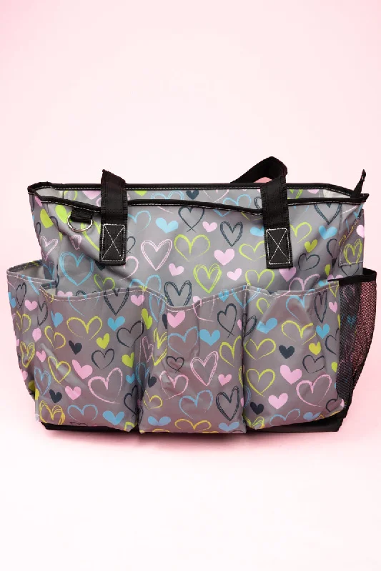 Tote bags with expandable sides for flexibility -Heart And Soul Large Organizer Tote