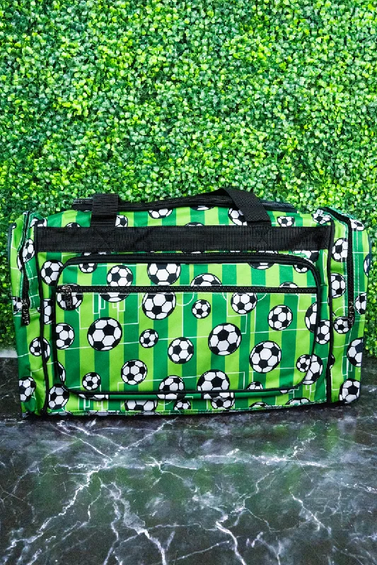 Tote bags with vintage vibes for nostalgia -Here For The Goals Duffle Bag 23"