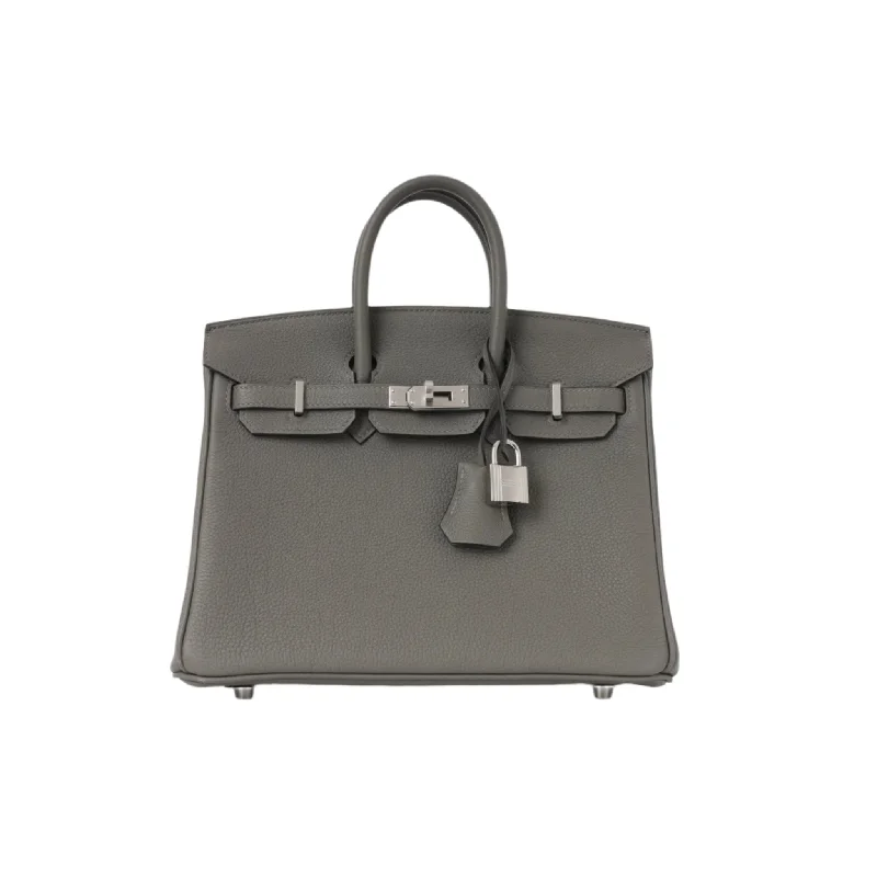 Small tote bags perfect for quick errands -Hermès Birkin 25 - Gris Meyer