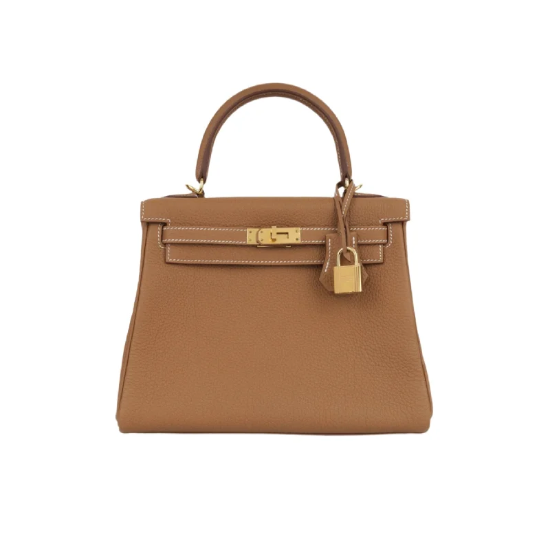 Tote bags with double handles for strength -Hermès Kelly 25 - Gold