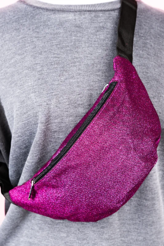 Tote bags with soft linings for protection -Hot Pink Glitz & Glam Fanny Pack