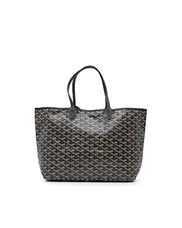 Small tote bags perfect for quick errands -Coated Canvas Tote with Leather Trim and Open Top