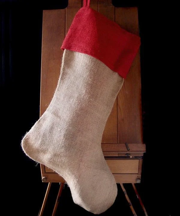 Tote bags with reinforced bottoms for durability -Extra-Large 24" Burlap / Jute Christmas Stocking Blank- CS153J (6 Pack)