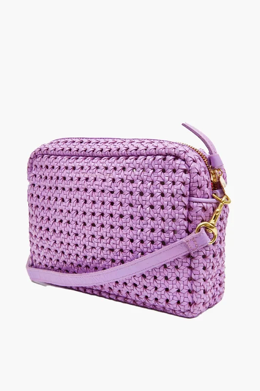 Tote bags with detachable pouches for versatility -Lilac Rattan Midi Sac