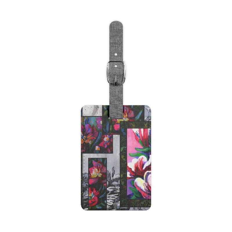 Tote bags with striped canvas for beach -Luggage Tag: Magnolia Dream