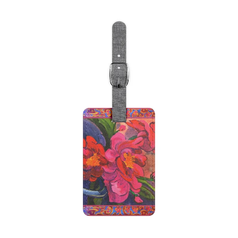 Tote bags with colorful straps for flair -Luggage Tag: Pink Magnolias