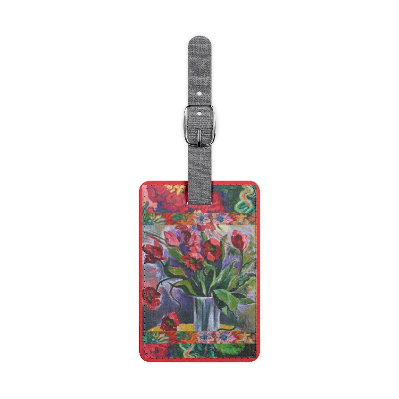 Designer tote bags featuring luxury brand logos -Luggage Tag: Poppy Party