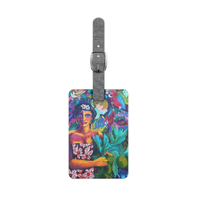 Personalized tote bags with custom name embroidery -Luggage Tag: Tropical Beauty