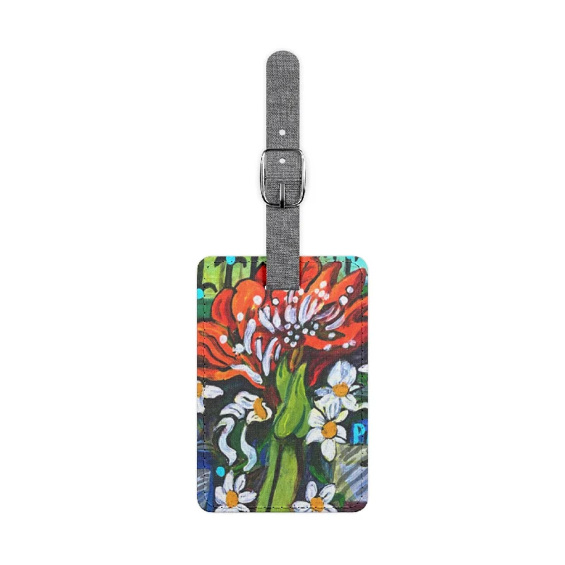 Tote bags with wide openings for access -Luggage Tag: Winter Amaryllis