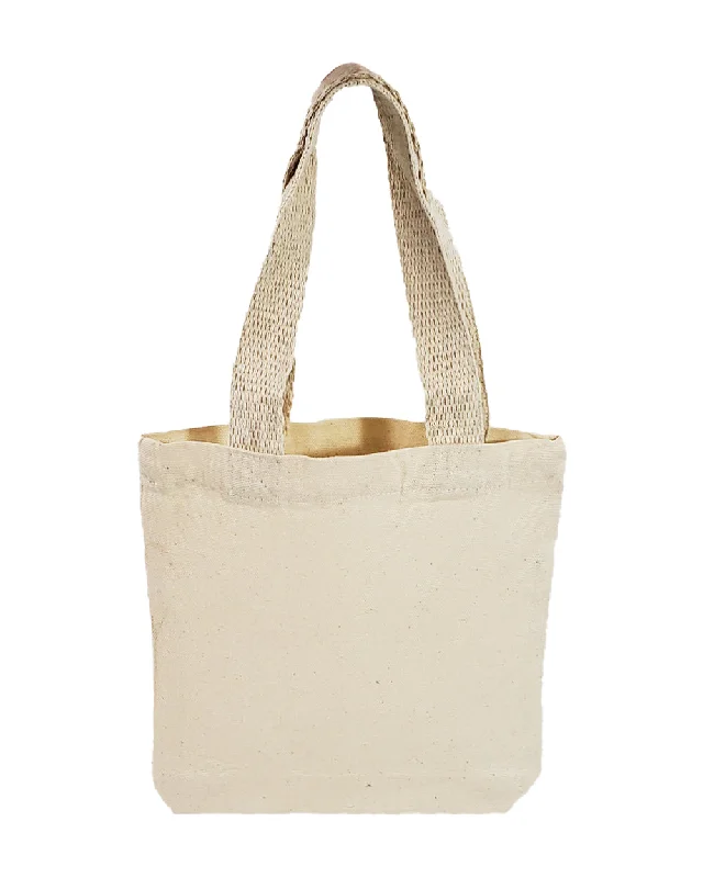 Tote bags with compact designs for portability -8" Mini Cotton Canvas Gift Tote Bags - TC208