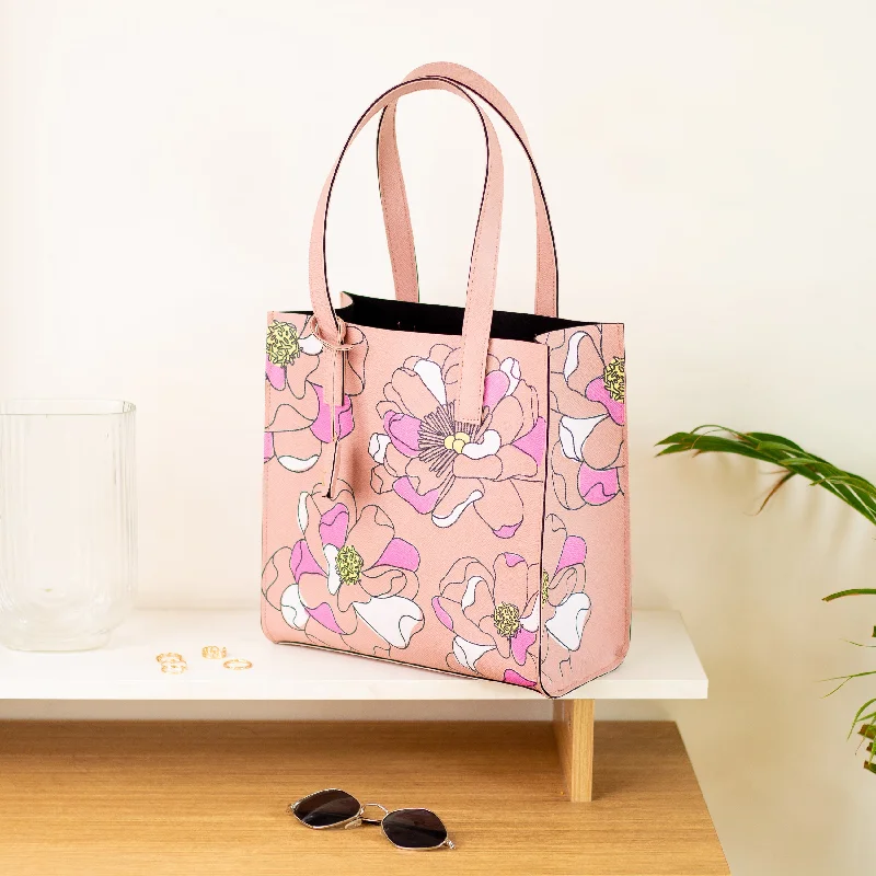 Lightweight tote bags for easy travel convenience -Multi-Utility Small Tote Bag - Blossom Pink