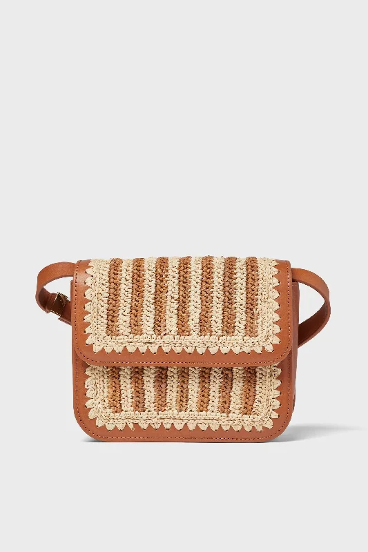 Tote bags with minimalist design for simplicity -Natural Brown Kenton Crochet Crossbody