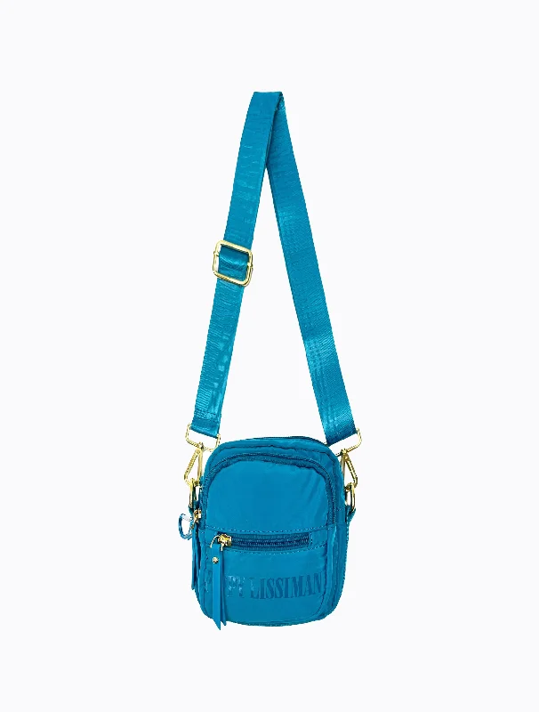 Tote bags with structured shapes for class -Nifty Camera Bag - Cerulean Blue