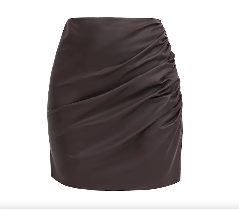 Eco-friendly tote bags made from recycled materials -Organic vegan cotton leather skirt with drapery