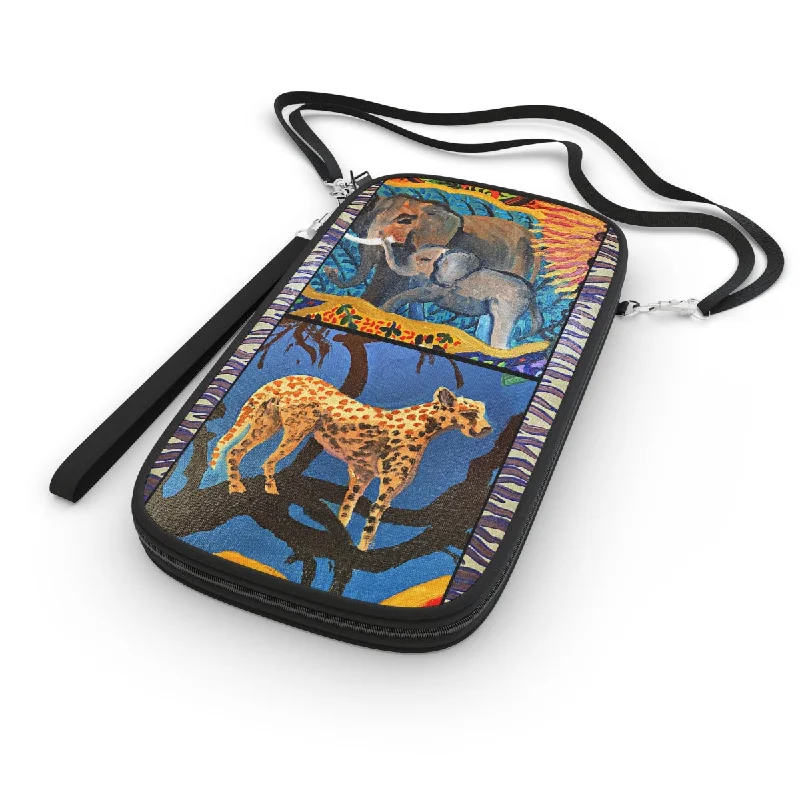 Tote bags with compact designs for portability -Passport Wallet - African Fauna