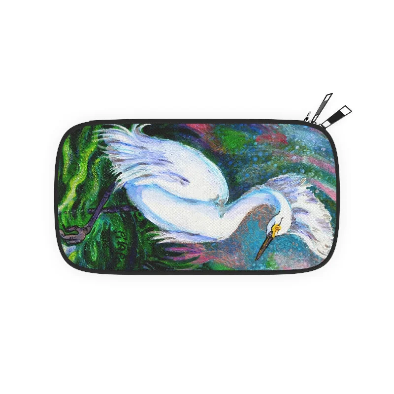 Tote bags with elegant gold-tone hardware -Passport Wallet - Snowy Egret