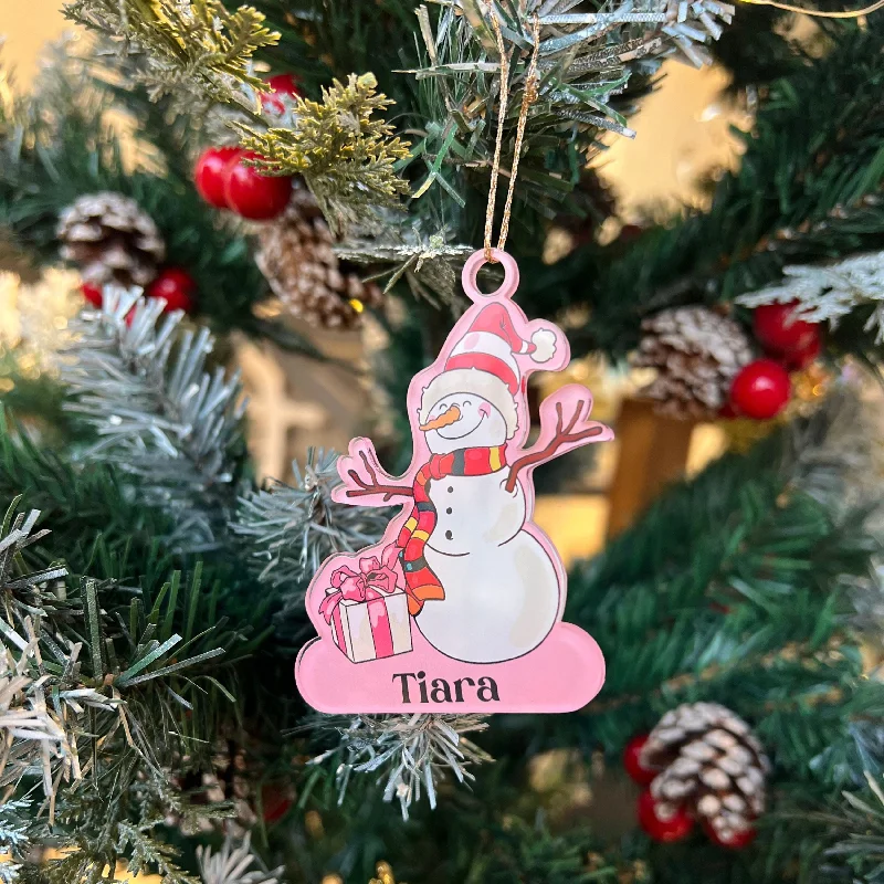 Tote bags with expandable sides for flexibility -Personalised Christmas Ornament - Snowman