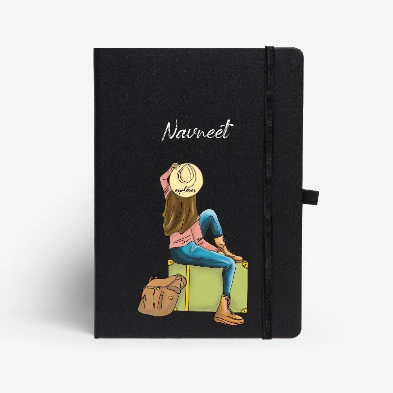 Tote bags with spacious pockets for travel -Personalised Hardbound Notebook - Wanderlust (TEST personalize)