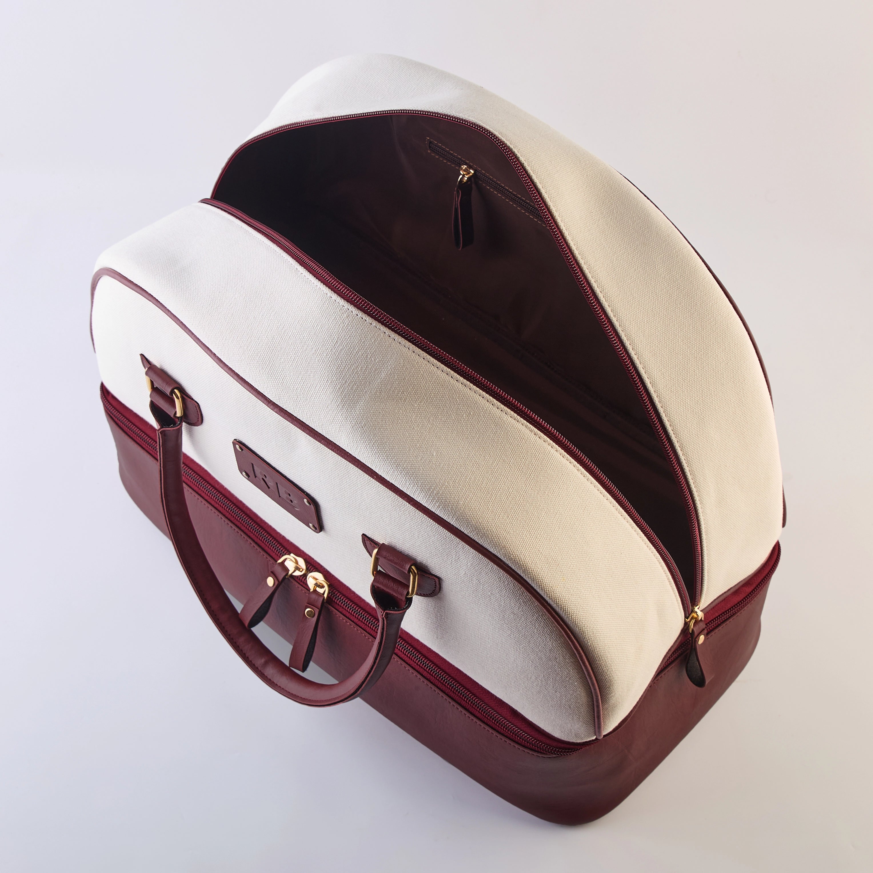 Tote bags with sleek hardware for sophistication -PERSONALISED WEEKENDER BAG - MAROON