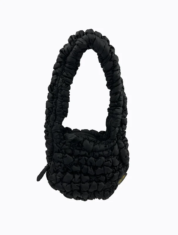 Tote bags with vintage vibes for nostalgia -Puff Bag - Black