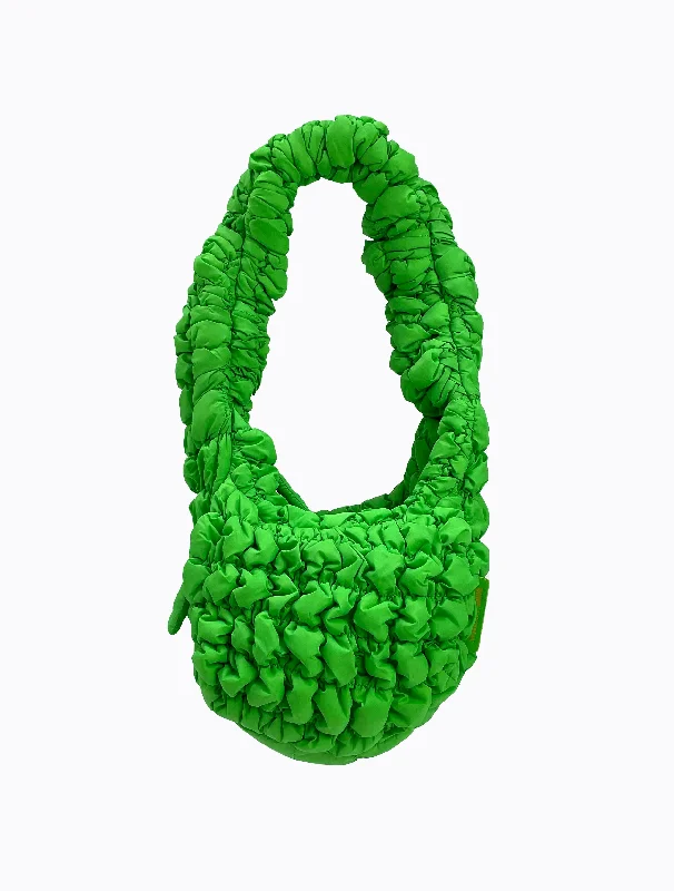 Tote bags with double handles for strength -Puff Bag - Green