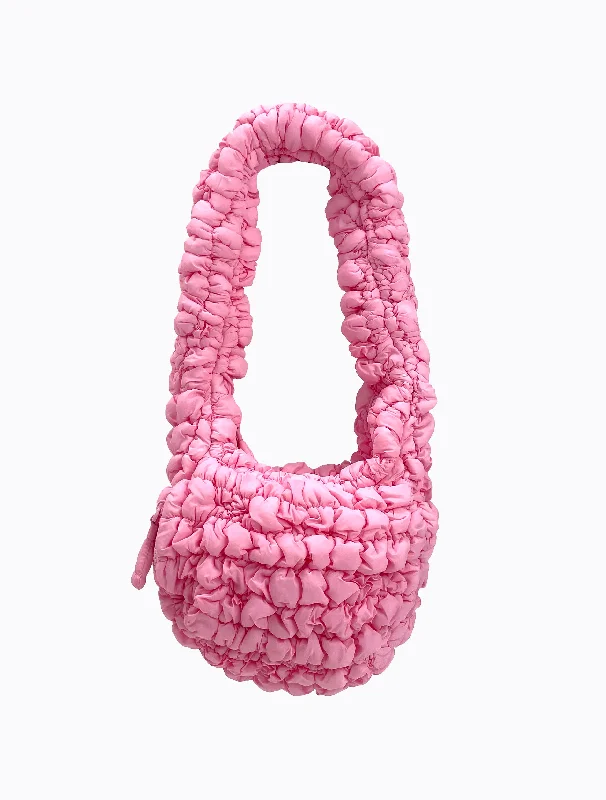 Tote bags with tie-dye patterns for fun -Puff Bag - Pink