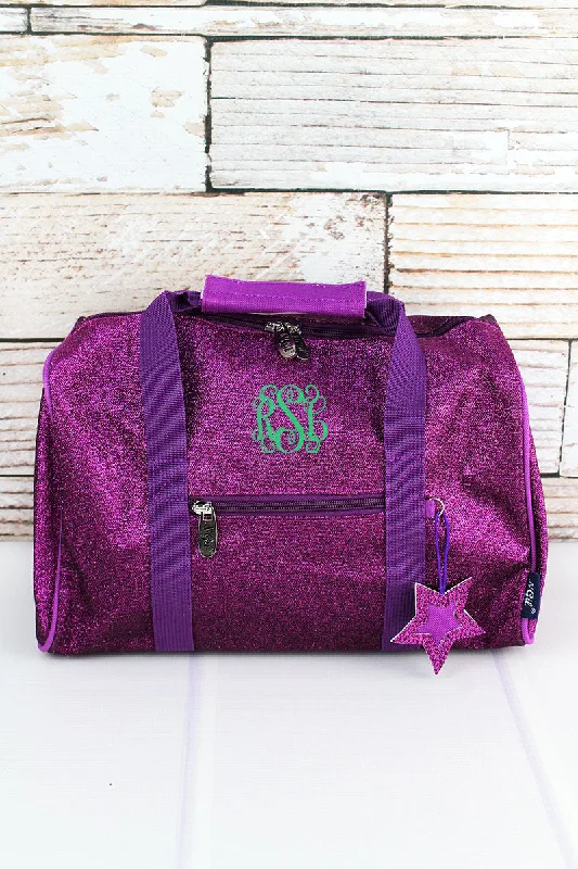 Tote bags with neutral tones for versatility -Purple Glitz & Glam Petite Duffle Bag 12"